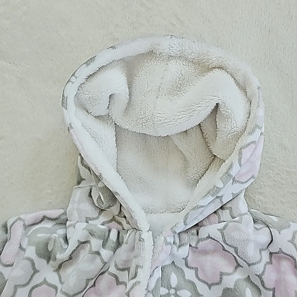 BLANKETS & BEYOND | Baby Girl's Soft Fleece Hooded Robe, Size 6M